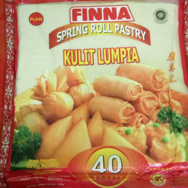 Fina kulit lumpia ukuran 215 mm x 215 mm