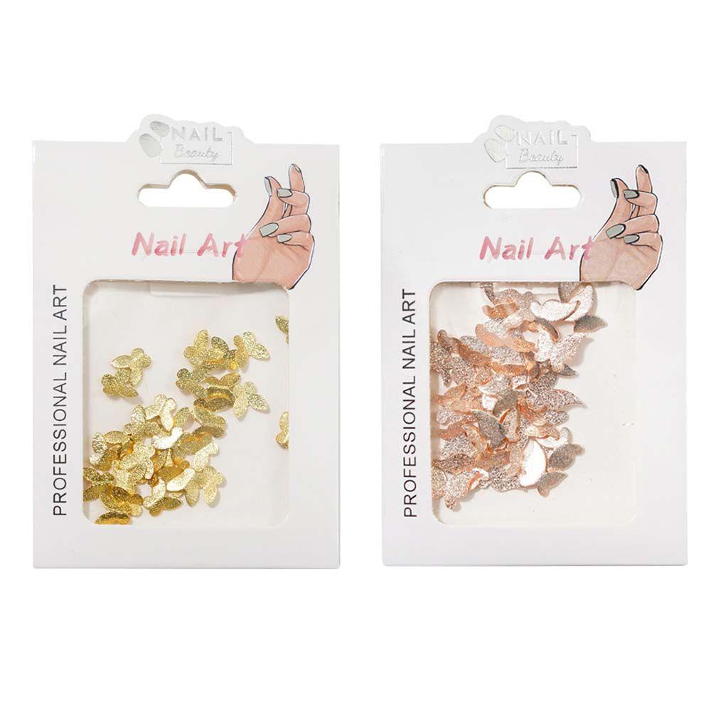 Mxbeauty Kupu-Kupu Dekorasi Nail Art Warna-Warni Fashion Jepang Warna Emas Perak Frosted 3D Perhiasan Kuku