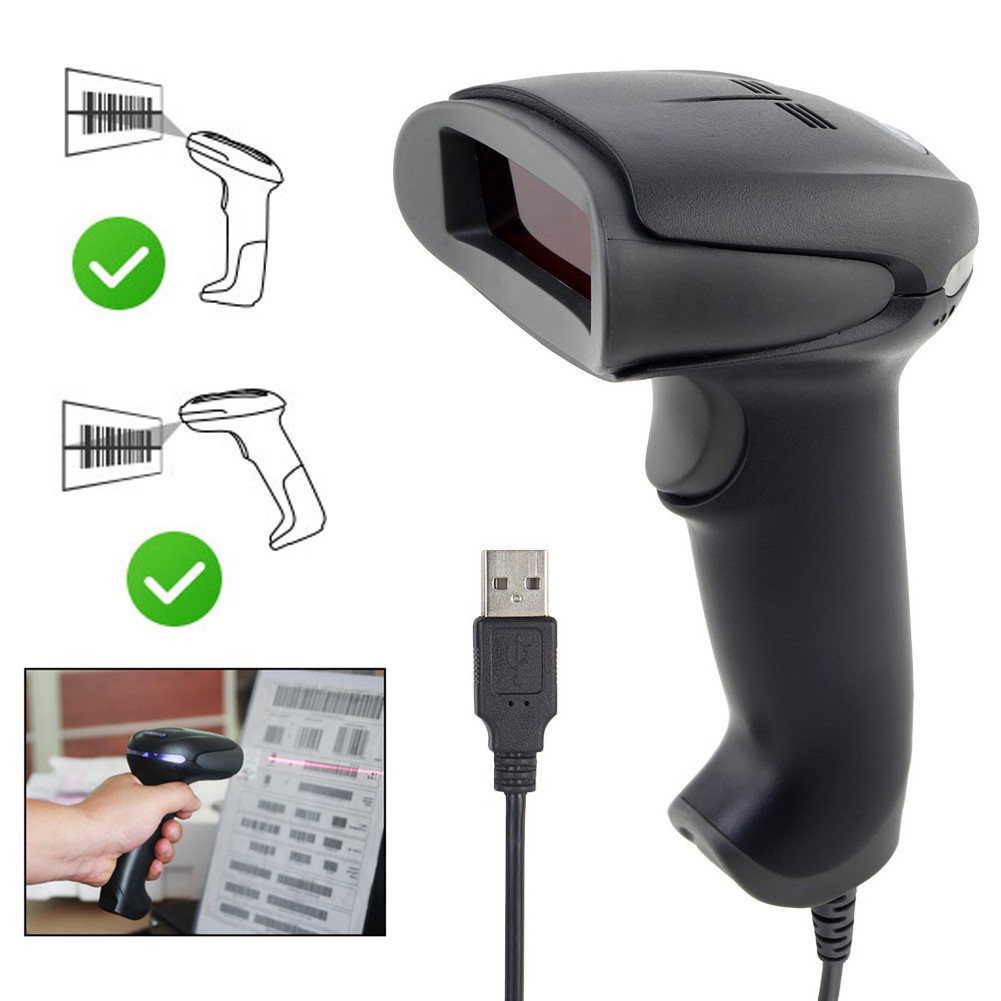 Durable Barcode Portable Non-Slip Handheld Scanner Reader Electronic Wired  | Shopee Indonesia