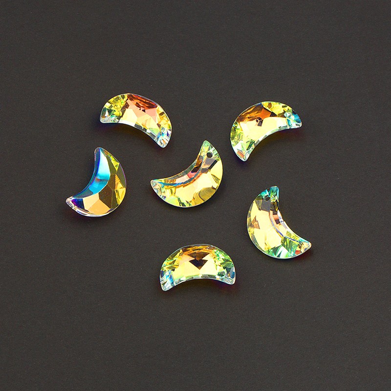 Liontin Moon Crystal 6722 Austria Glass Beads Gemstone untuk Anting -anting Aksesoris DIY 20mm 8pcs/Pack