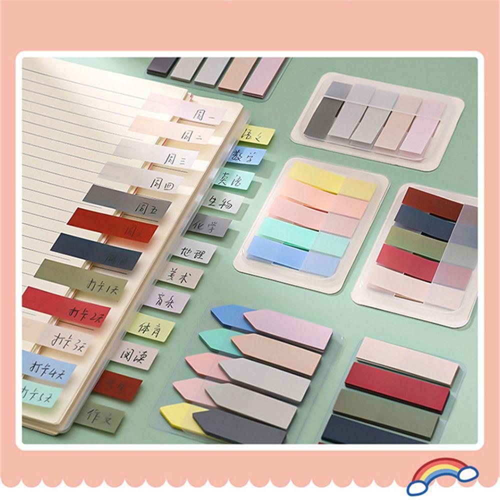 Suyo 100lembar Sticky Notes Vintage Color Bookmark Tab Strip Label Titik Kunci Paster Stiker