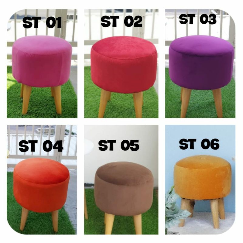 KURSI STOOL MINIMALIS/ STOOL KANVAS/ STOOL BULAT/ SOFA KECIL