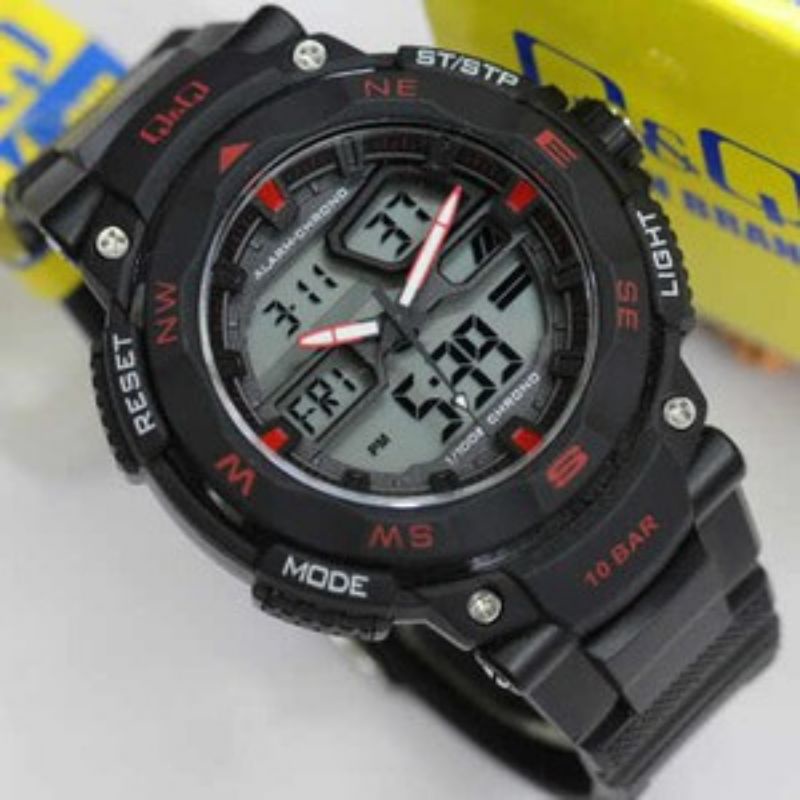 Q&amp;Q QnQ QQ Original Jam Tangan Pria Fashion Dual Time Rubber - GW85 GW85J Water Resist 10 BAR