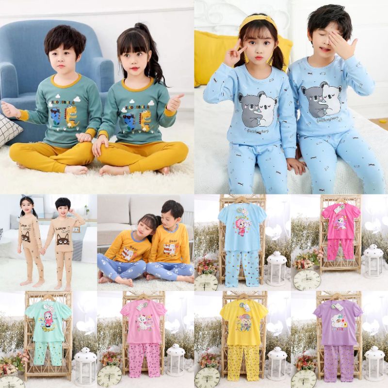 Baju tidur anak - Setelan Anak -PIYAMA ANAK - Baju tidur anak Perempuan - Piyama Anak 1-9 Tahun MALVIN