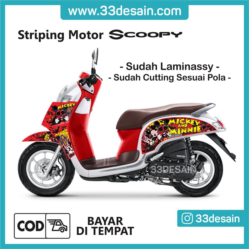 Aksesoris Stiker Motor Sticker Striping Motor Scoopy Full