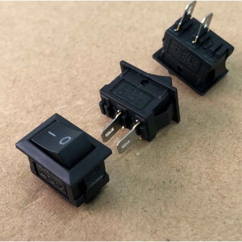 saklar rocker switch kecil hitam on off 2 pin harga per 10 biji