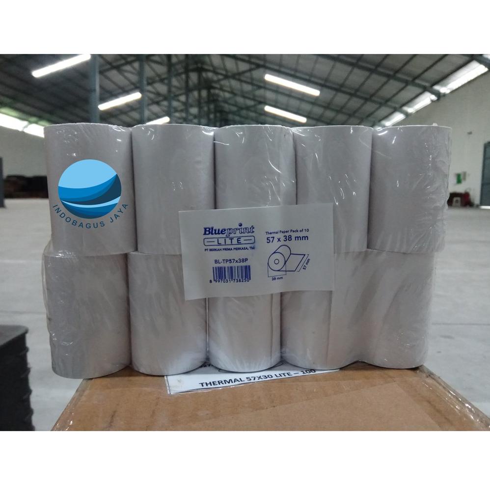 

[KODE PRODUK J2] Kertas thermal blue print 57x38 | Kertas struk kasir|1pack isi 10 roll