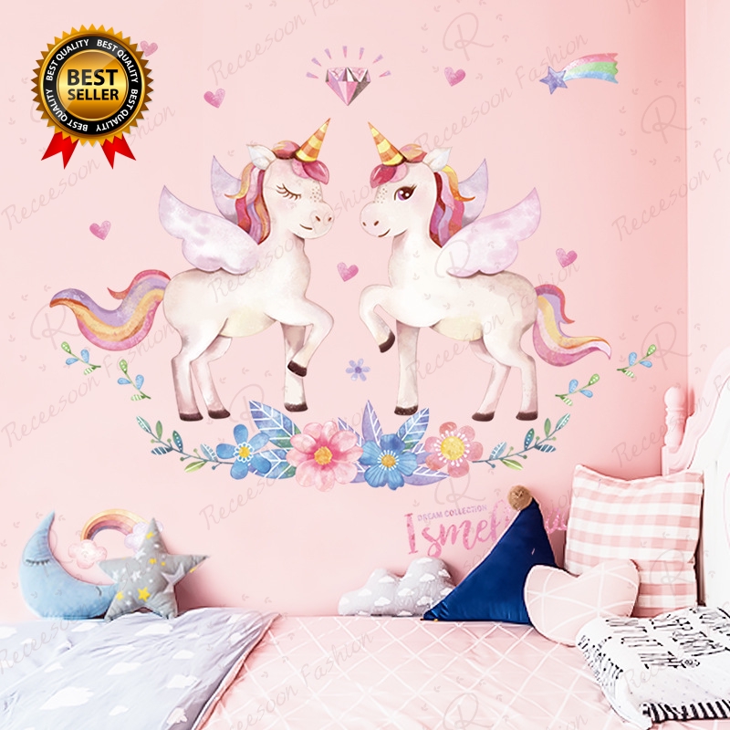 30+ Trend Terbaru Stiker Dinding Karakter Unicorn