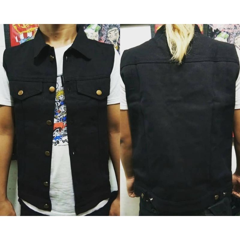 rompi vast bahan levis tebal, cod jaket vast,rompi denim,jaket denim,rompi levis