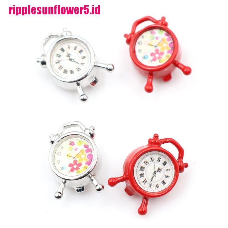 Miniatur Jam Alarm Mini Skala 1 / 12 Untuk Ruang Tamu Rumah Boneka