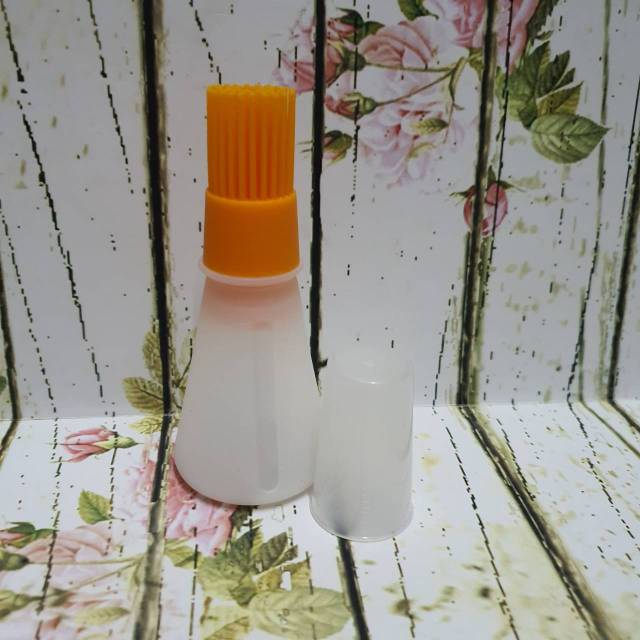 Botol minyak oles dengan kuas rubber silicon oil brush bottle