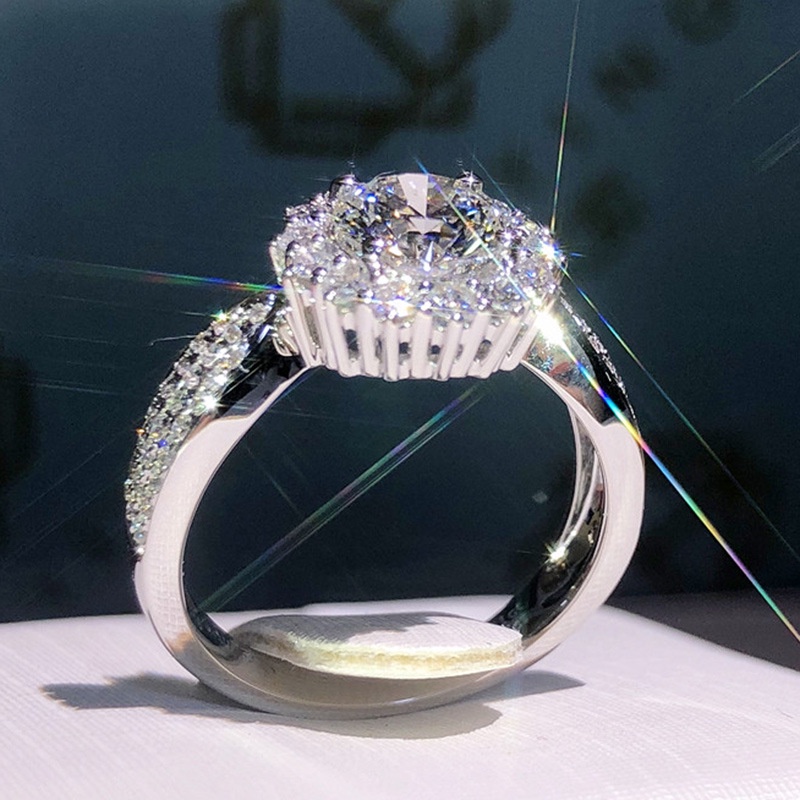 Bisa Cod Fashion Korea Cincin Zirkon Mikro Hias Gypsophila Yang Indah Aksesoris Cincin Kawin  incin Perak Sterling 925 Cincin Wanita Hadiah Terbaik 1730C1