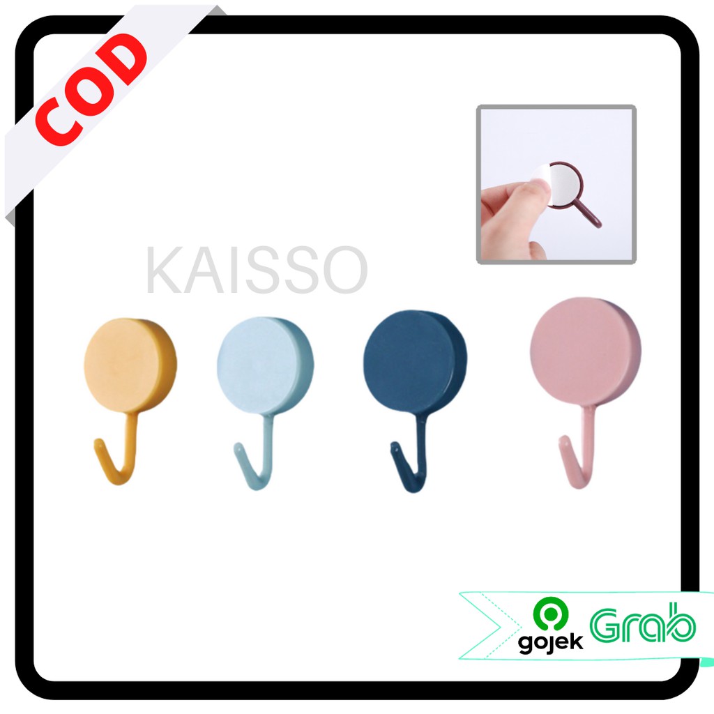 KAISSO - [10PCS] GANTUNGAN HOOK TEMPEL BAJU DINDING MULTIFUNGSI WARNA WARNI DAPUR KAMAR MANDI