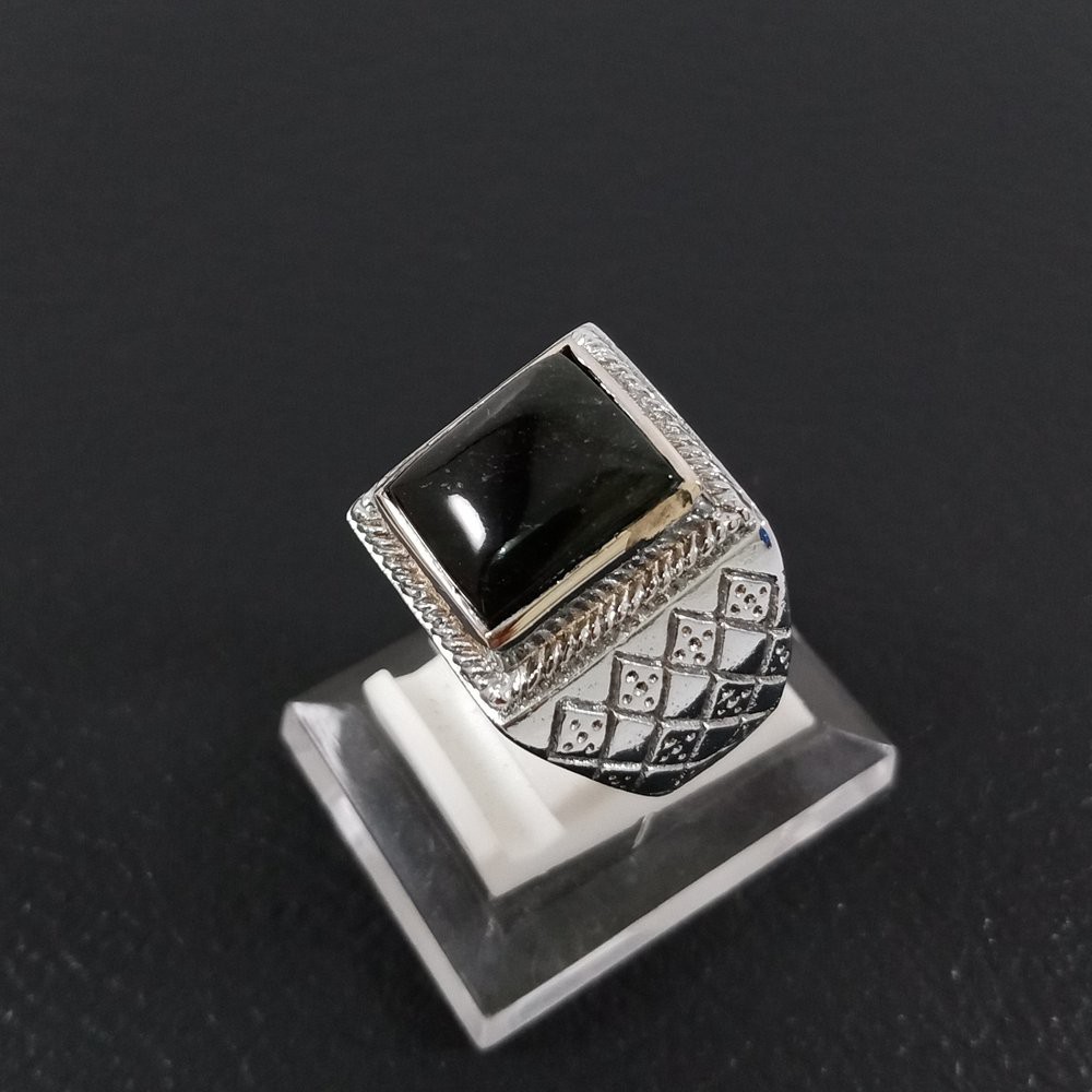 CINCIN NATURAL BLACK JADE ACEH RING KOTAK