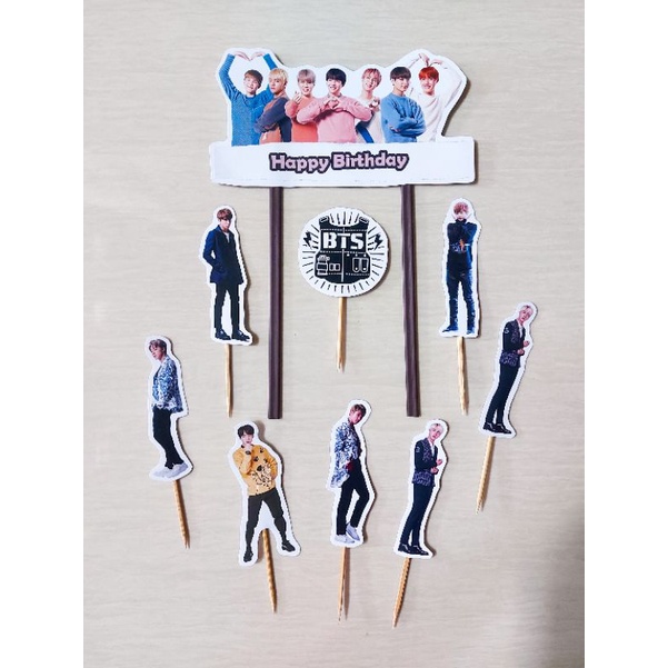 TOPPER BTS / TOPPER KUE BTS / CAKE TOPPER BTS / HIASAN KUE BTS