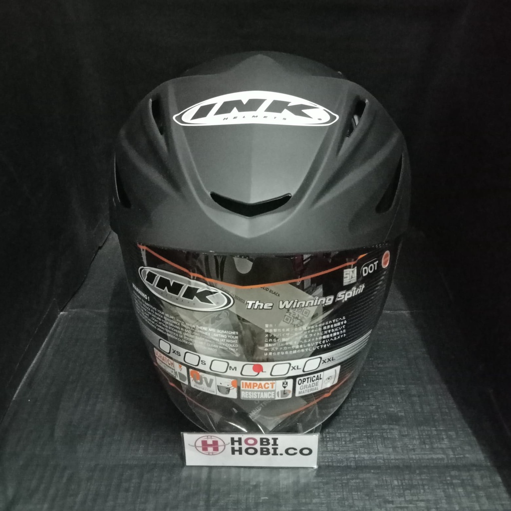 HELM INK CX 22 BLACK MATT ORIGINAL HELM INK CX22 HITAM DOFF HELM INK TOPI ASLI ORI GARANSI SNI TERMURAH TERLARIS HELM INK HALF FACE HALFFACE-4