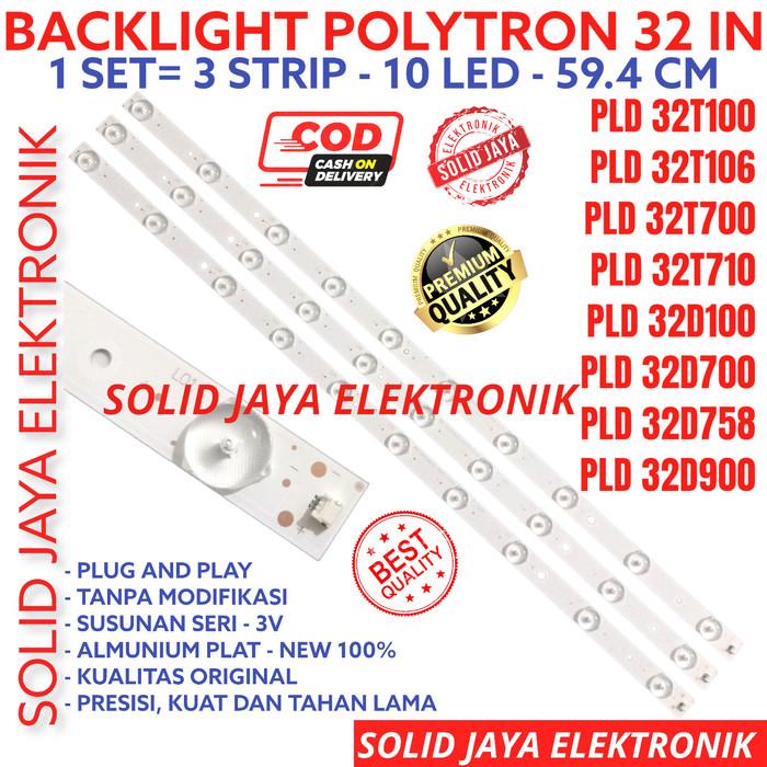 Backlight Tv Led Polytron 32 Inc Pld 32D758 32D100 32D Lampu Bl 10K 3V