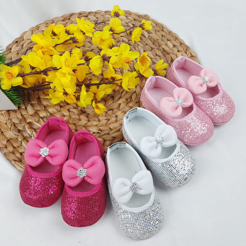 [TAMAN SEPATUKU] SEPATU TRENDY MURAH PREWALKER 0-12 BULAN GEL MANIK PITA BLING BLING FPX06