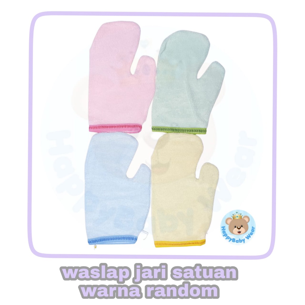 WASLAP JARI SATUAN Warna Pink / Biru / Kuning washlap