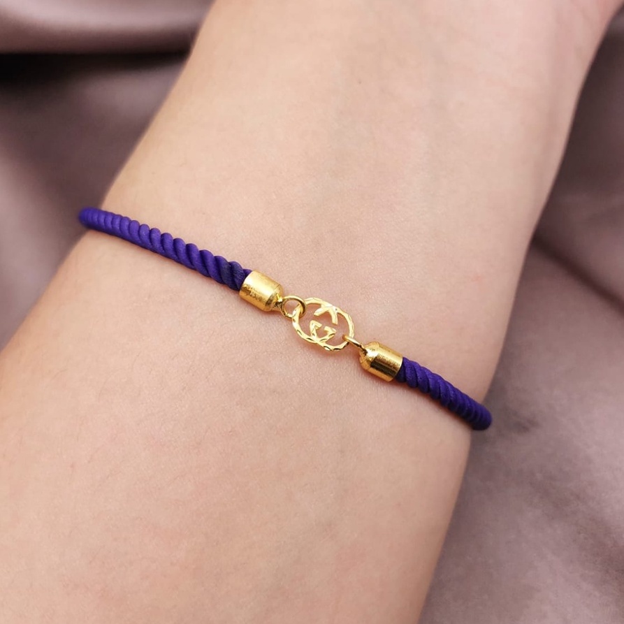 Gelang Charm G Emas kadar 8k 37.5% 375 &amp; Gelang Serut Korea