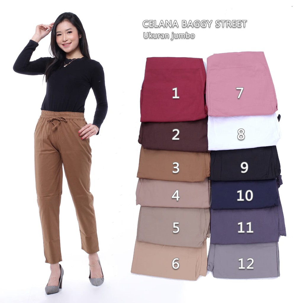 Celana Baggy Pants Katun Stretch