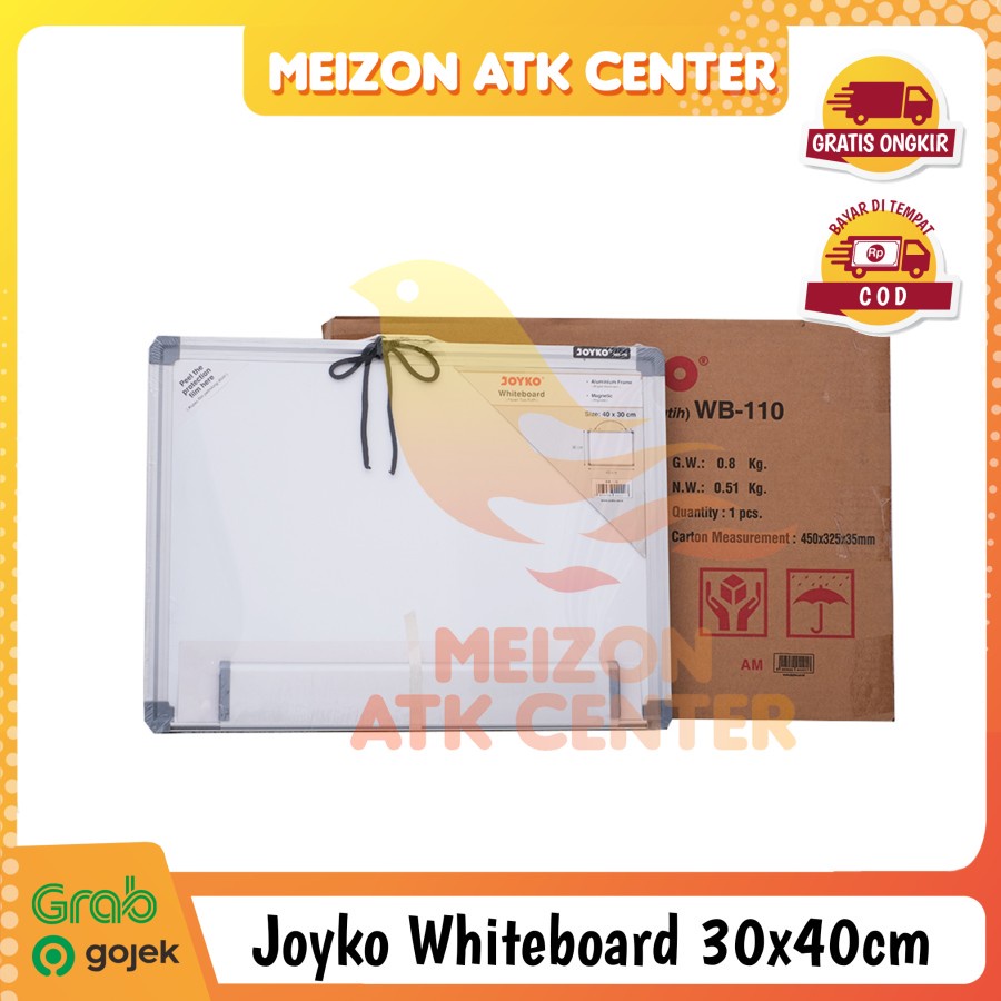 

JOYKO Magnetic Whiteboard Papan Tulis Putih WBS 110 Uk 30 x 40cm [1 SET]