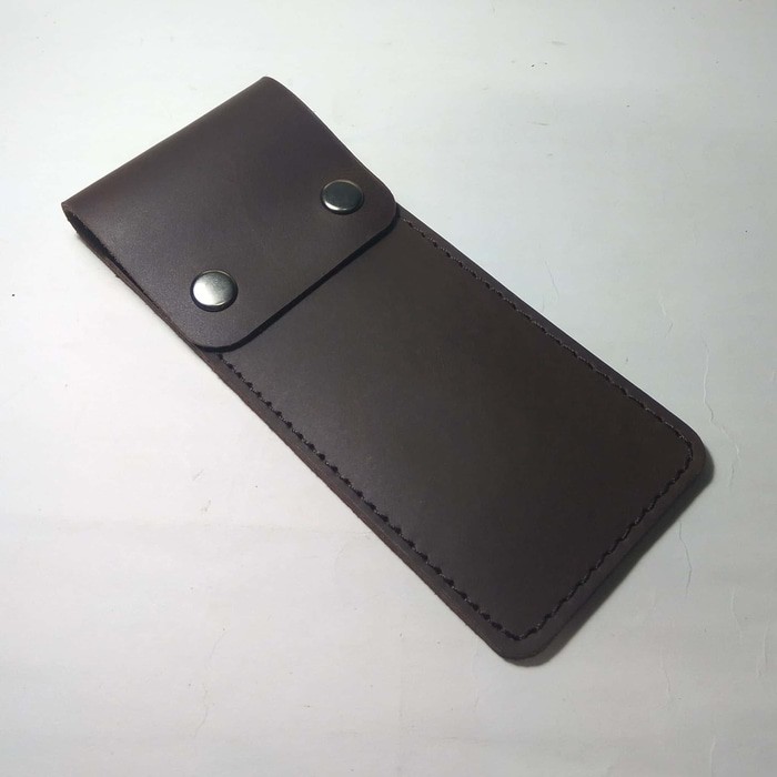 

tempat pensil kulit asli warna coklat pencil case