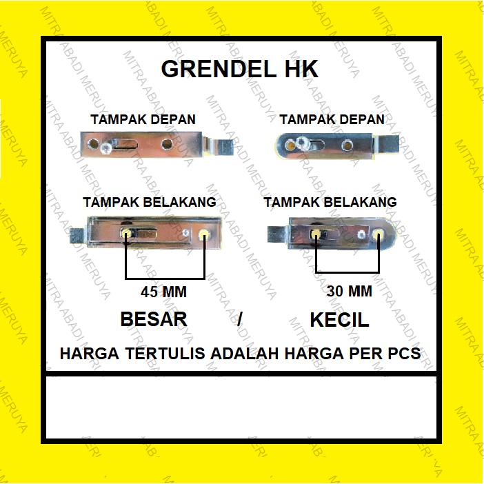 Grendel Stainless Modern Tipis Kunci Slot Grendel HK Besar