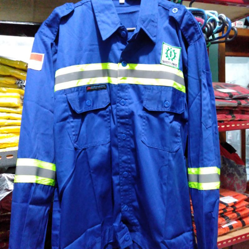 SERAGAM BAJU SAFETY BIRU SCOTLIGHT LEBAR 5CM