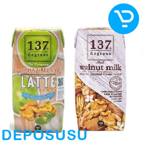 137 DEGREES Walnut Milk 180 ml Real Walnut & Matcha Greentea Latte