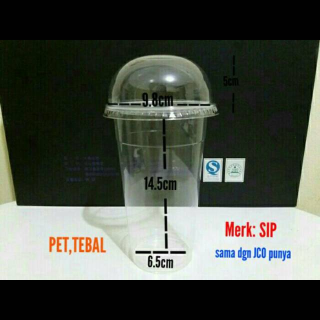 

Gelas pet 22oz dengan tutup cembung