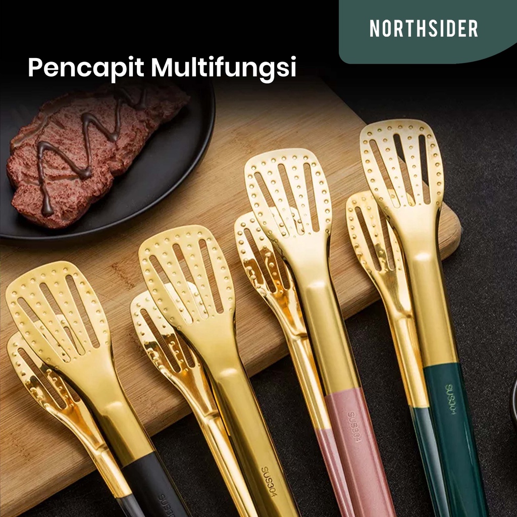 FOOD TONGS 23.5VM CAPITAN MAKANAN NORDIC STYLE GOLD PLATE MP21U