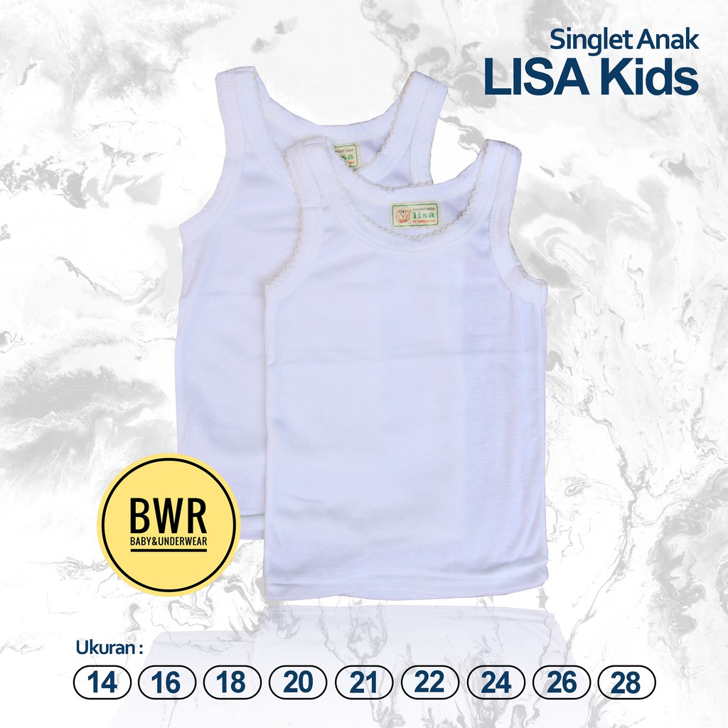 SINGLET LISA | Singlet bayi &amp; Anak [ II A8 - H8 ] Pakaian dalam bayi dan anak | Singlet putih polos