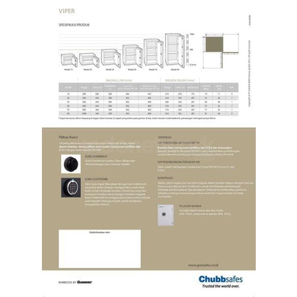 Anzen Brankas Chubb Safe Viper Size 35 Kekinian Terlaris