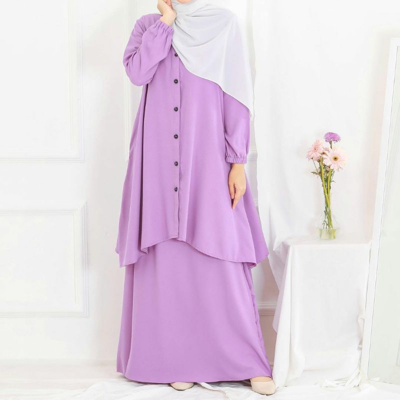 BAJU WANITA TUNIK JUMBO ONESET SETELAN ROK LD130