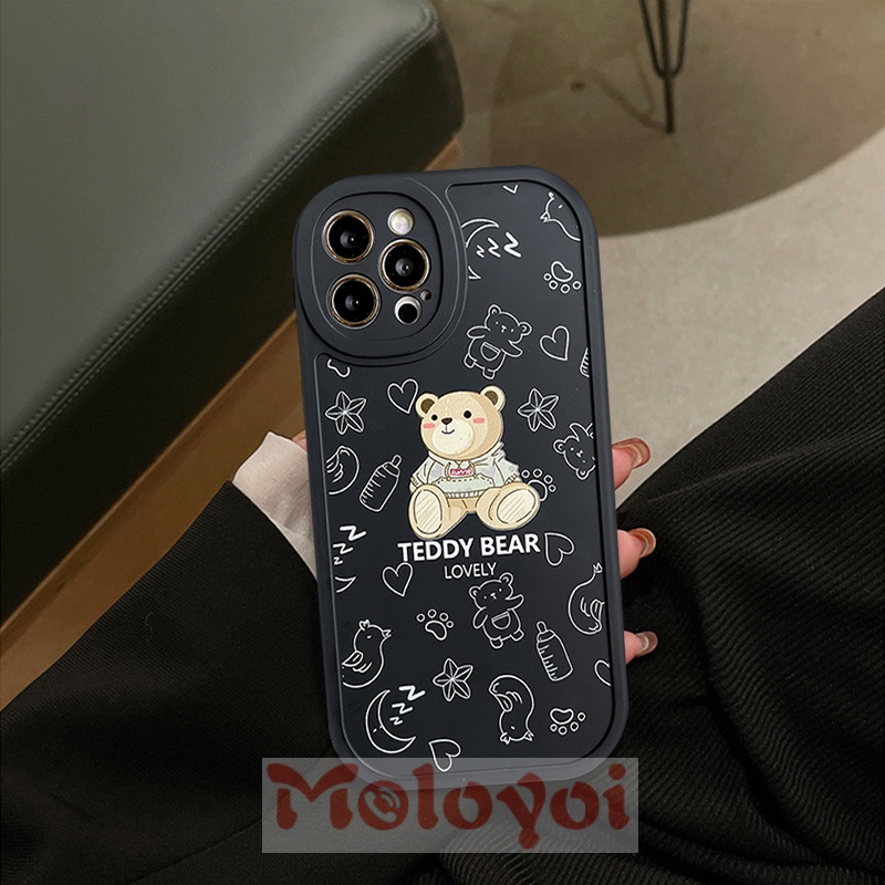 Soft Case TPU Motif Teddy Bear Untuk Realme 8i C35 C11 2021 C25 C31 C15 C21Y C25Y C25s 9i C12 Realme 6s 7 6i 5i 6 5s 7i C21 C20 C21A 83 C20