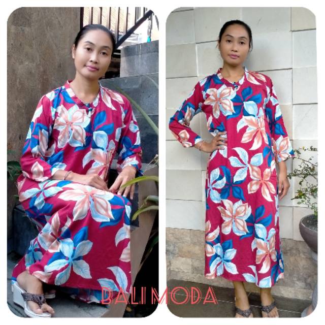 Daster muslim jumbo lengan panjang-Daster jumbo-Daster bali- Daster baju tidur