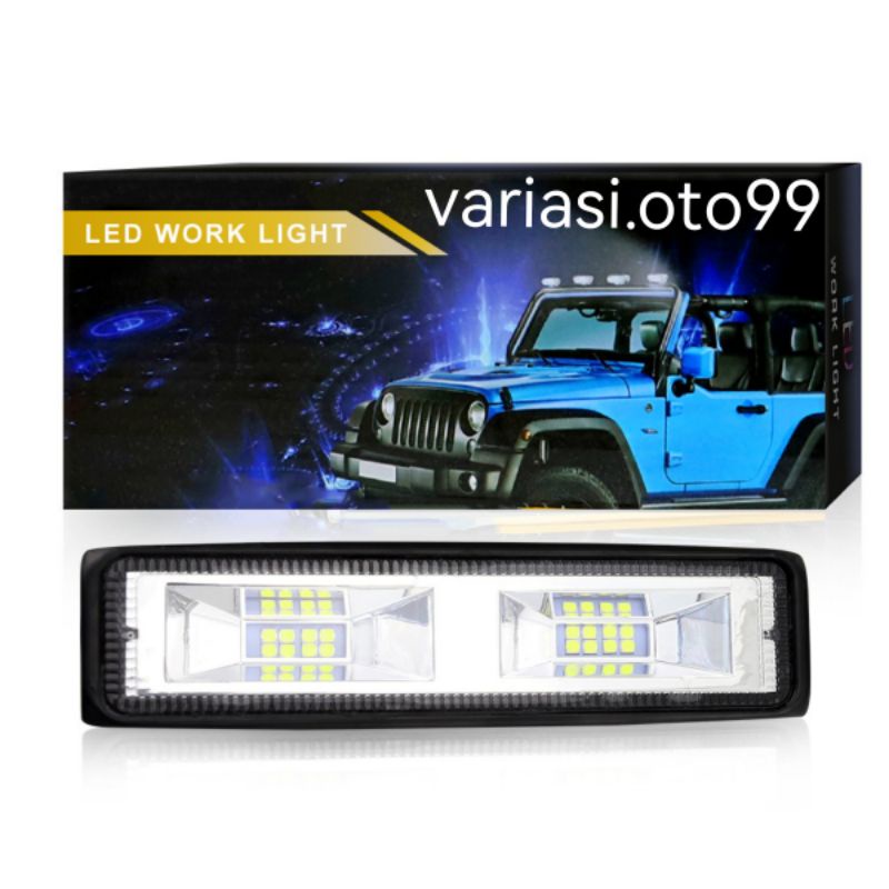 Lampu Tembak Sorot LED 16 Titik Mata CWL 48 Watt Cree 48W Lampu Motor Mobil Bahan Aluminum 12V&amp;24V Work Light Bar 48W