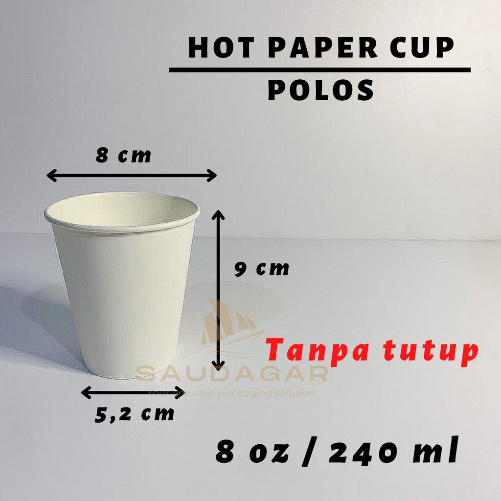 Hot paper cup / gelas kertas minuman panas / kopi / teh 8 oz