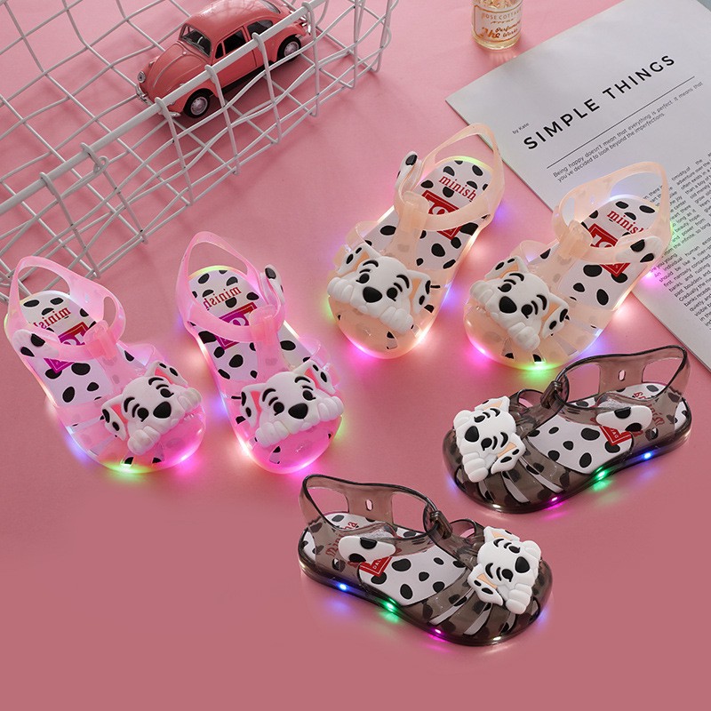 Sepatu Sandal Dengan Bahan Kulit Pu Dan Gambar Kartun Anjing