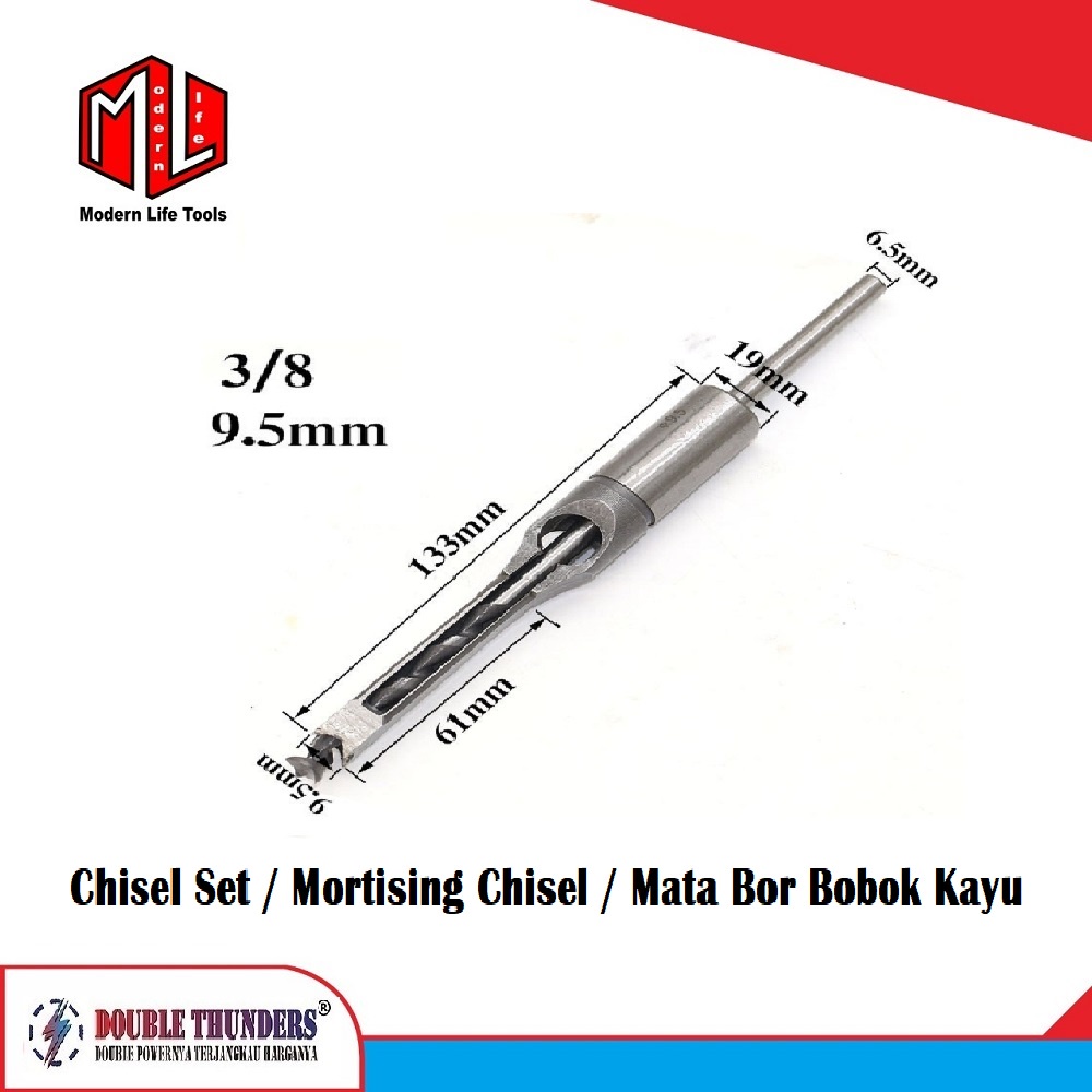 Mata bor bobok kayu 3/8 inch &amp; 1/2 inch / Chisel Set / Mortising Chisel DT