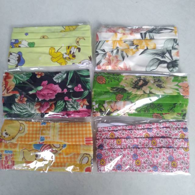 MASKER KAIN MOTIF BUNGA
