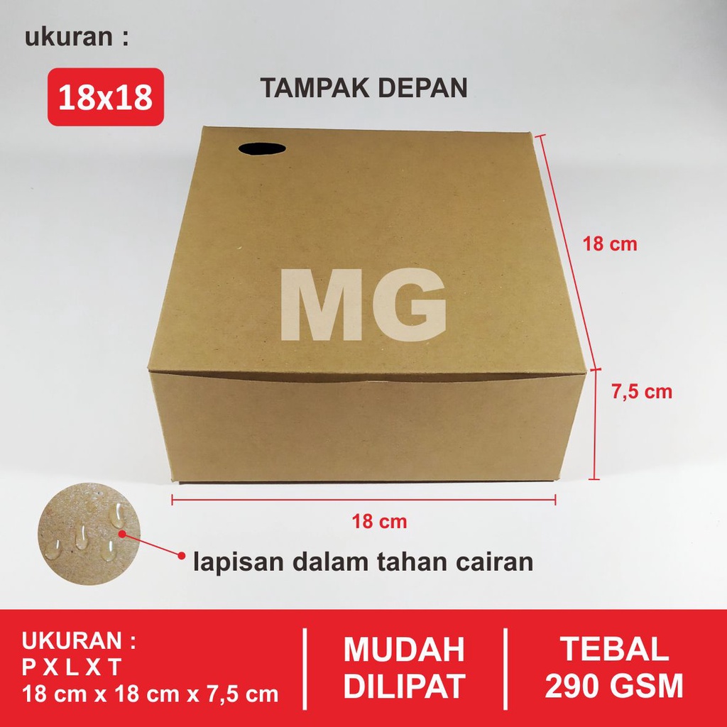 

dus nasi bahan kraft ukuran 18x18 / dus nasi ukuran 18 / dus nasi ukuran 18x18 / dus kraft ukuran 18 / box nasi ukuran 18 / dus catering ukuran 18