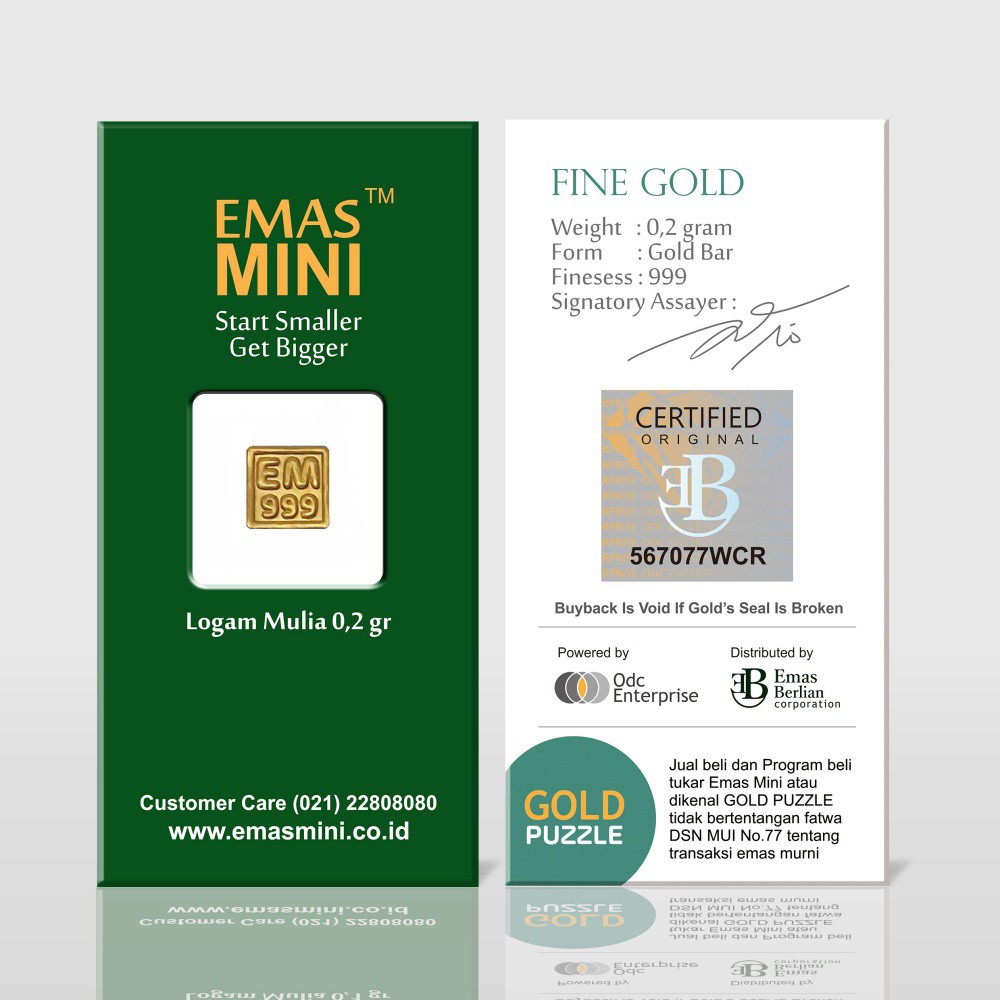 ACC DISTRIBUTOR RESMI EM 0,2 GR/FINE GOLD/LOGAM MULIA/ANTAM/EMAS MINI