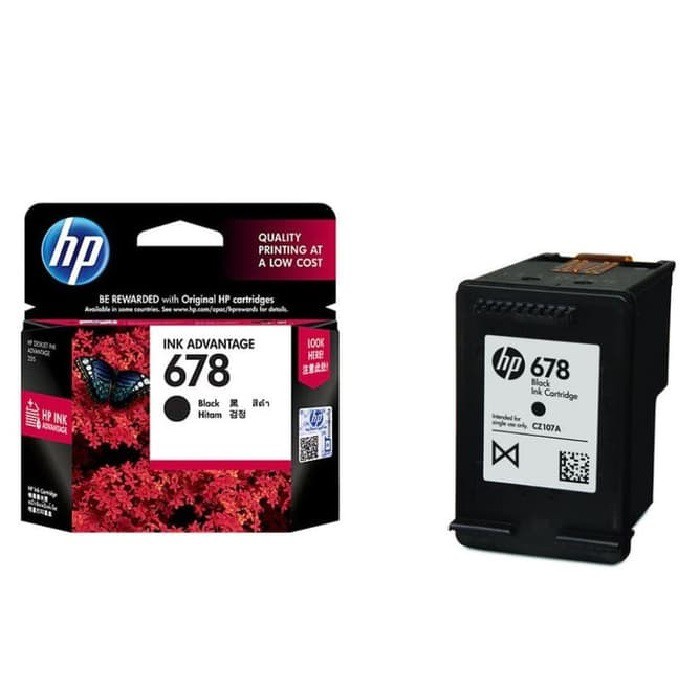 HP Tinta Printer 678 Black Original