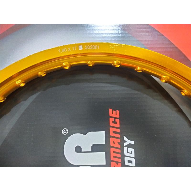 VELG TDR WX 140 RING 17 BLACK GOLD SILVER