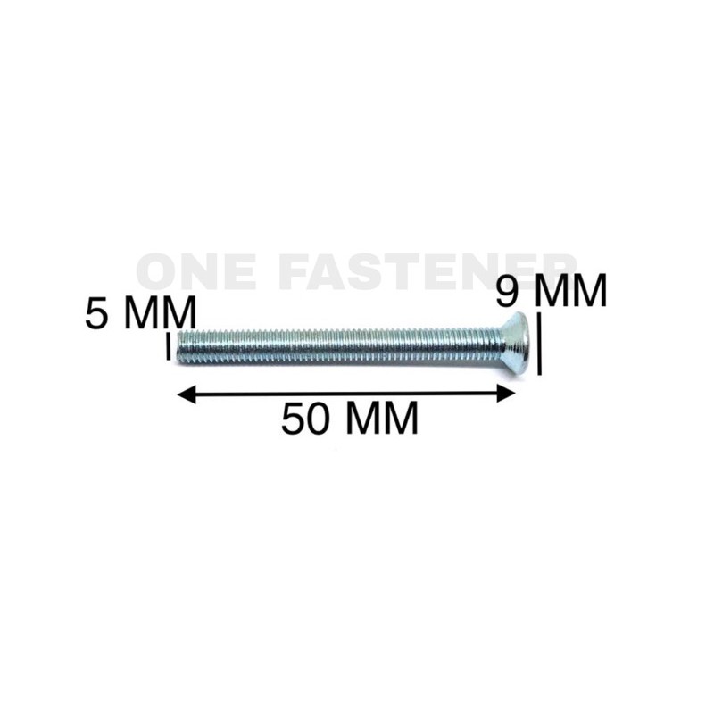 100 PC Baut JF M5x50 VERSENG obeng Plus Flat Head Machine Screw