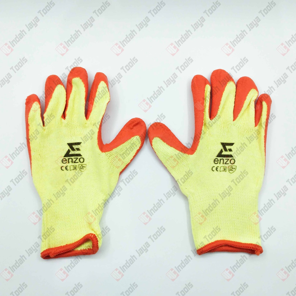 ENZO Sarung Tangan Karet LATEX KOMBINASI Katun Heavy Duty Anti Slip