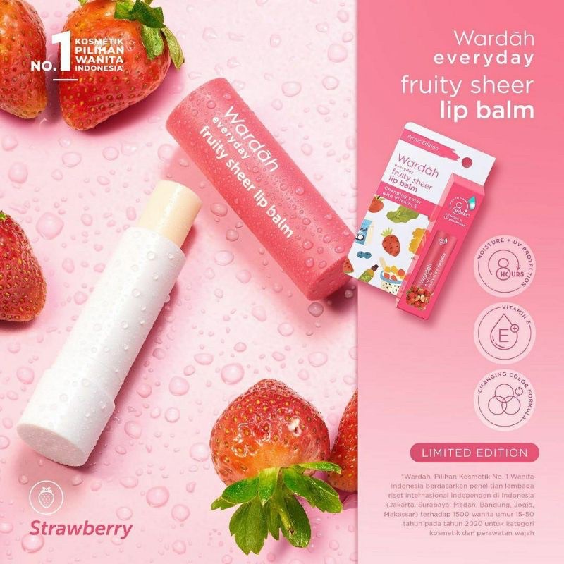 Wardah Everyday Fruity Sheer Lip Balm | Pelembab Bibir