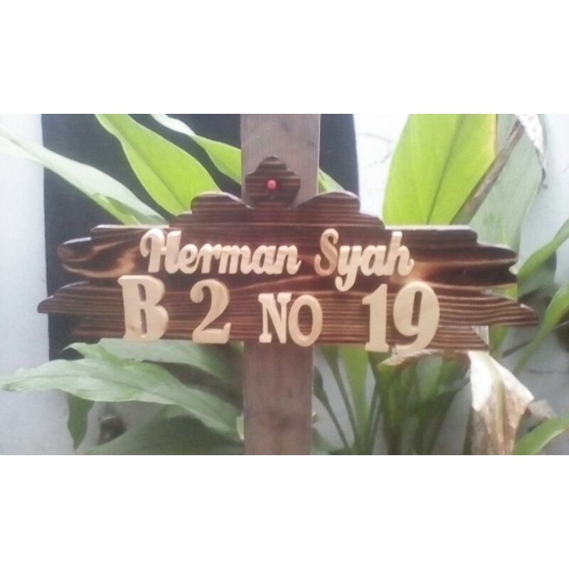 Papan/Tulisan Nama, Alamat Kayu Jati Belanda